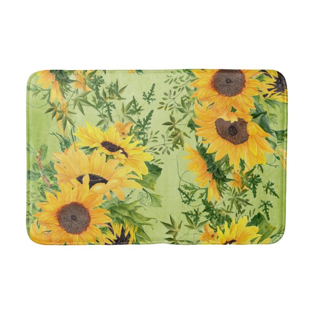 Garden Sunflowers Bath Mat (Front)