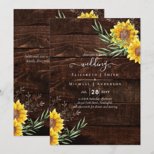 Garden Sunflowers Rustic Wood Wedding