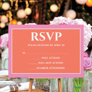 Garden Sunrise Pink Orange Watercolor Wedding RSVP