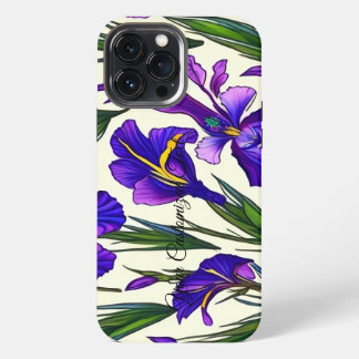 Garden Symphony: Iris Floral Pattern iPhone 13 Pro Max Case