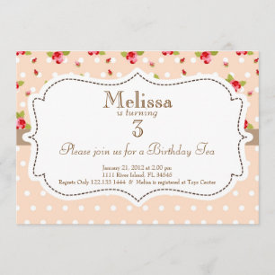 Garden Tea Party Birthday Invitation