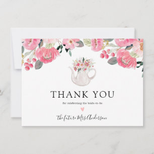 Garden Tea Party Bridal Shower Thank You Card