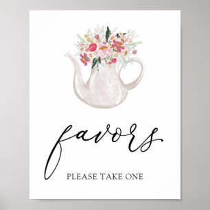 Garden Tea Party Favors Sign