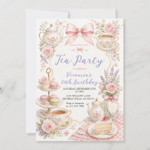 Garden Tea Party Girl Birthday Invitation