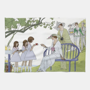Garden tea party  kitchen towel