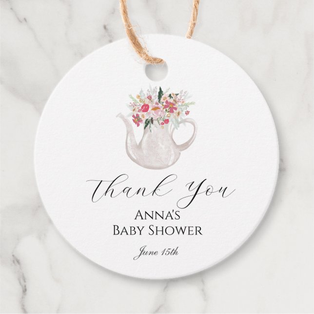 Garden Tea Party Thank You Favour Tag (Front)