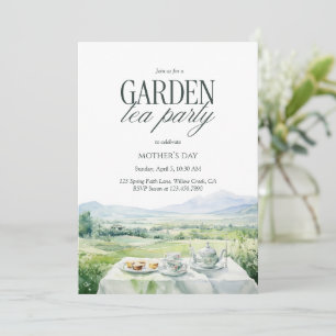 Garden Tea Party Watercolor Elegant Mother’s Day Invitation