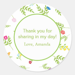 Garden Theme Favour Sticker