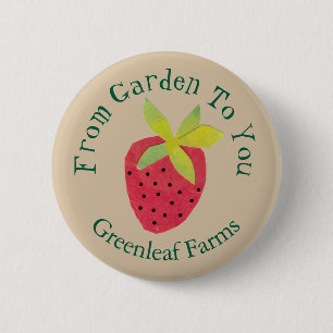 Garden To You Retro Strawberry Garden Farm Nursery 2 Inch Round Button