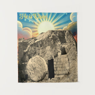Garden Tomb He is Risen  Tapestry