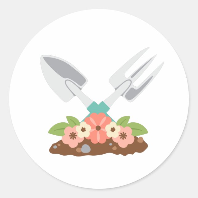Garden Tools Classic Round Sticker (Front)