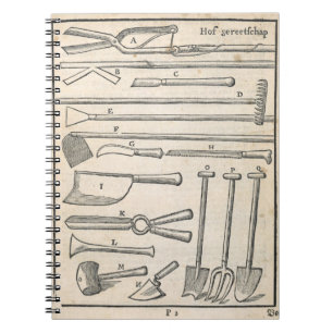 Garden tools, from 'The Dutch Gardener' by Johann Notebook