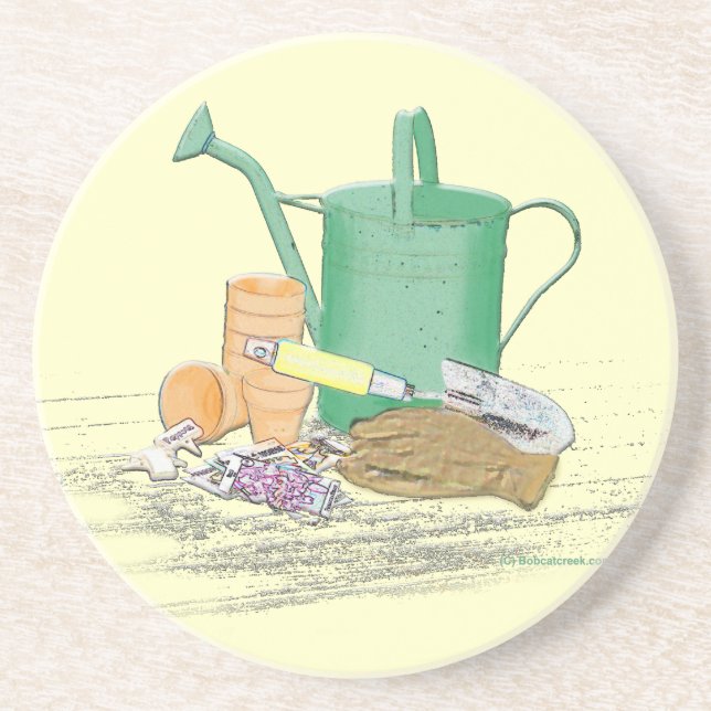 Garden Tools Garden Art Coaster (Front)