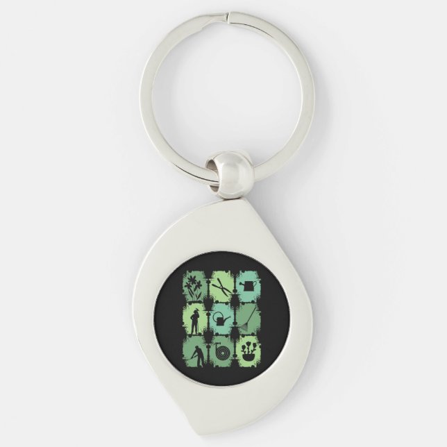 Garden Tools Gardener Keychain (Front)