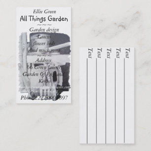 garden tools painting for gardener garden design business card