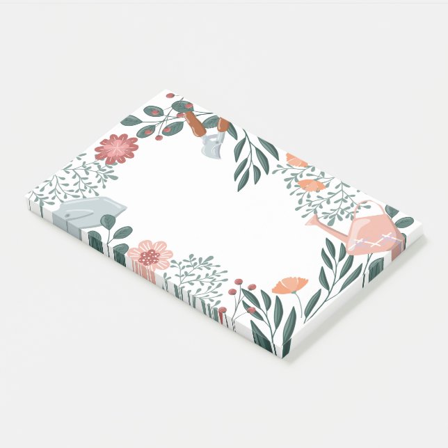 Garden Tools & Wildflowers Border  Post-it Notes (Angled)