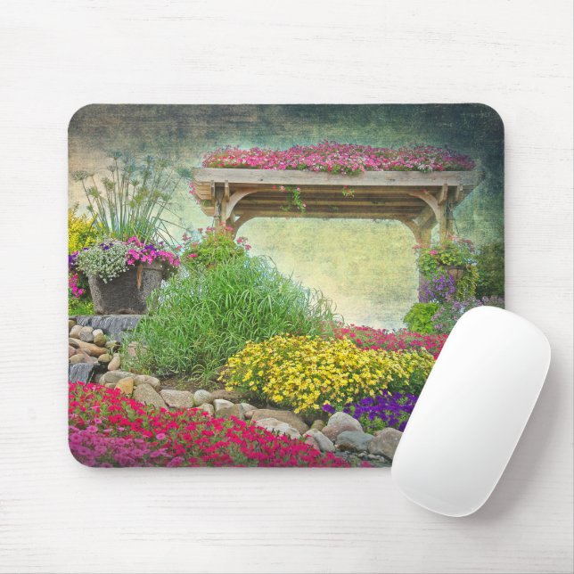Garden Trellis Impressionism Mouse Pad (With Mouse)