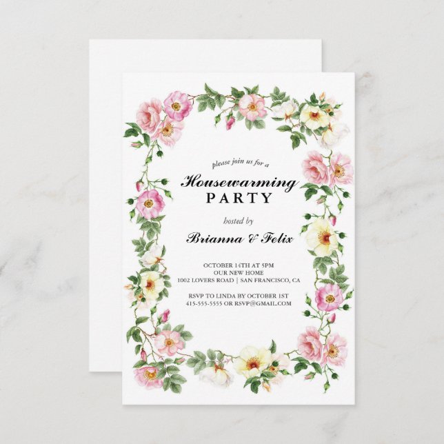  garden Tropical Green Housewarming Party Invitation (Front/Back)