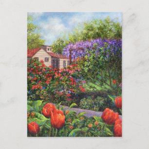 Garden Tulips Wisteria Postcard