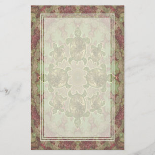 Garden Turtles Pattern Blank Stationery