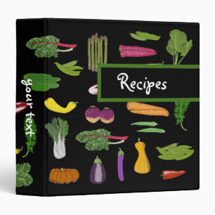 Garden Vegetables Custom Vegetarian Vegan Recipes Binder