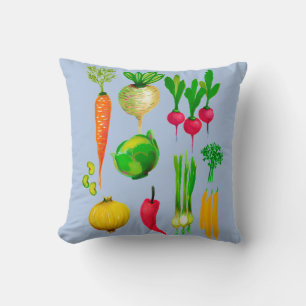 Garden Vegetables Customizable  Throw Pillow