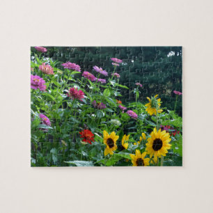 Garden View, beautiful backyard floral garden Jigsaw Puzzle