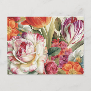 Garden View Tossed Flowers Postcard