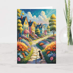 Garden Village Note Card Blank Inside