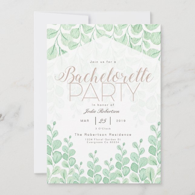 Garden Vines | Bachelorette Party Invitation (Front)