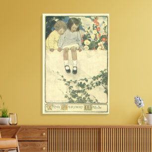 Garden Wall Jessie Willcox Smith, Vintage Children Canvas Print