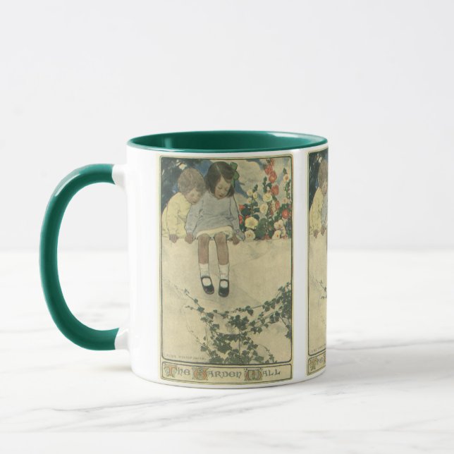 Garden Wall Jessie Willcox Smith, Vintage Children Mug (Left)