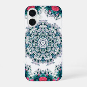 Garden Water Fountain Red Flowers Mandala Design iPhone 16 Case