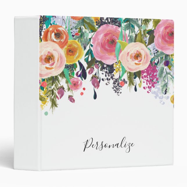Garden Watercolor Floral Binder (Front/Spine)