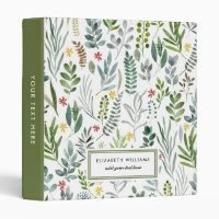 Garden Watercolor Leaves Personalized