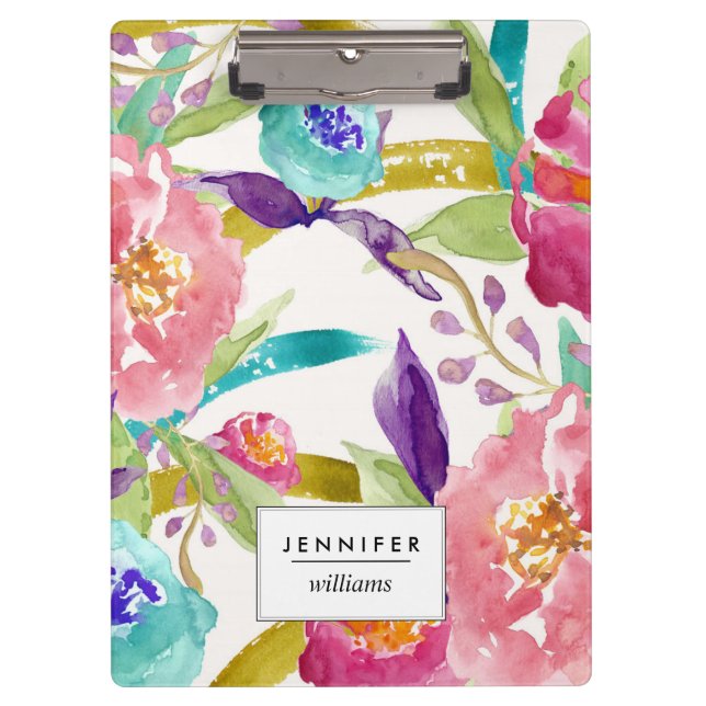 Garden Watercolor Personalized Clipboard (Front)