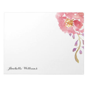 Garden Watercolor Personalized Notepad