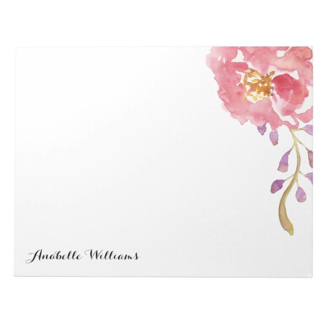 Garden Watercolor Personalized Notepad (Front)