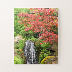 Garden Waterfall in Autumn Jigsaw Puzzle