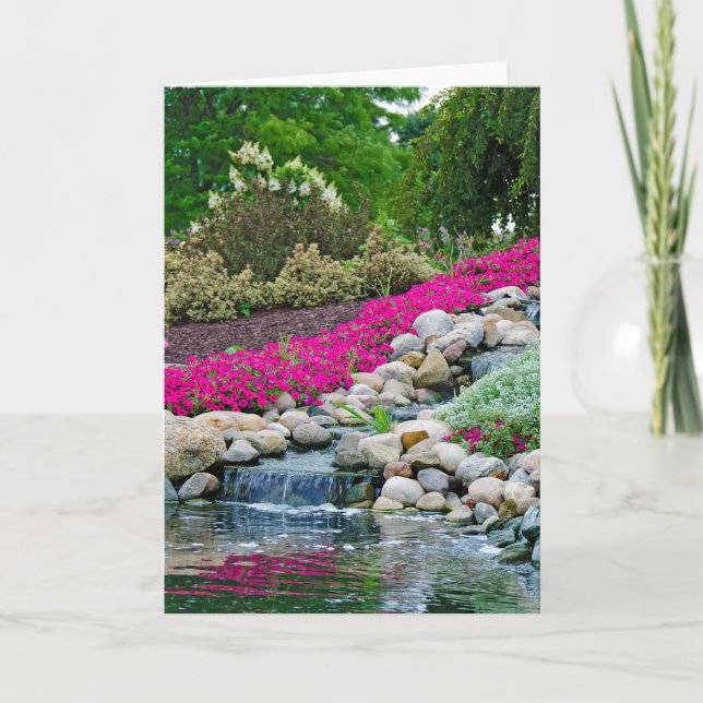 Garden Waterfall Sympathy Card (Front)
