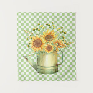 Garden Watering Can Sunflowers  Tapestry