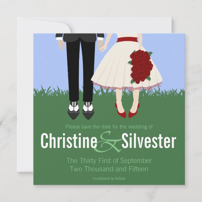 Garden Wedding, 5.25x5.25 save the date (Front)