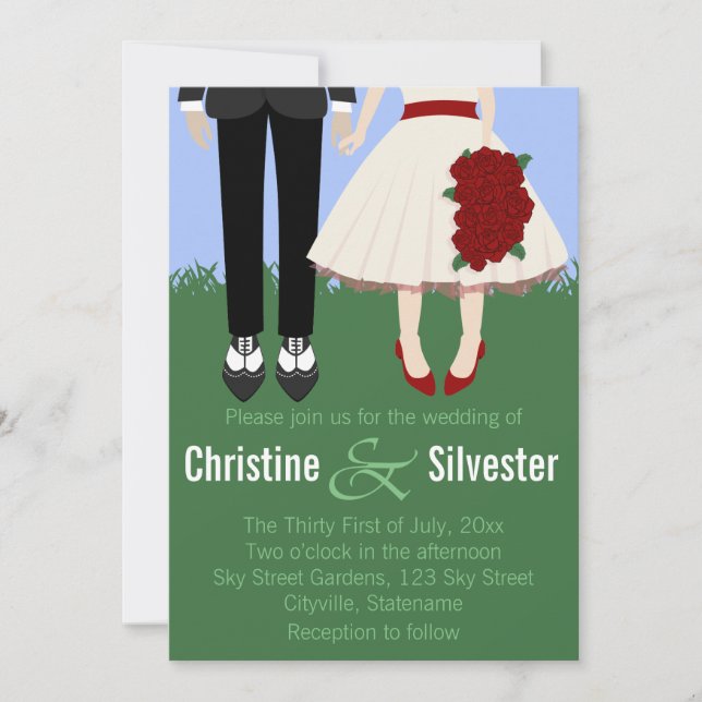 Garden Wedding, 5x7 wedding Invitation (Front)