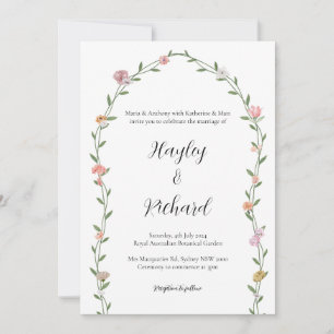 Garden Wedding Arch Floral Wedding Invitation