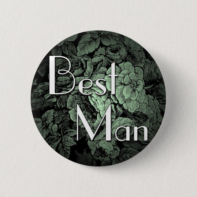 Garden Wedding Button: Best Man 2 Inch Round Button (Front)