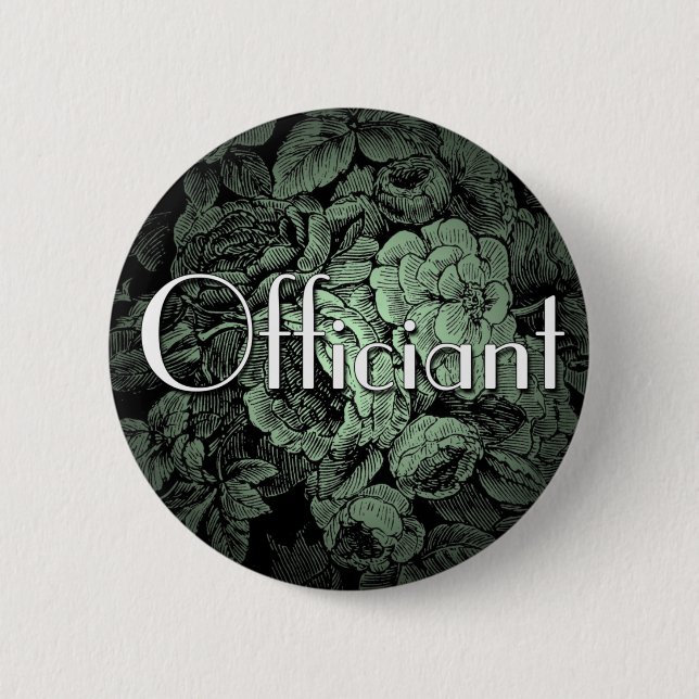 Garden Wedding Button: Officiant 2 Inch Round Button (Front)