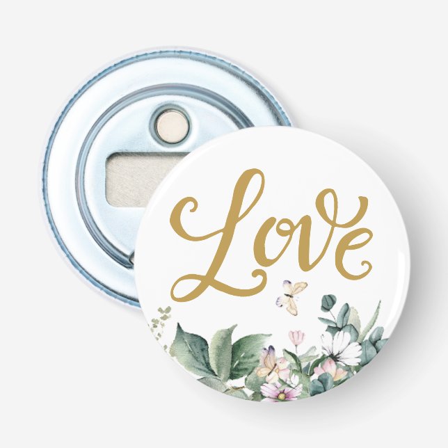 Garden Wedding Favour Magnet Bottle Opener (Front)
