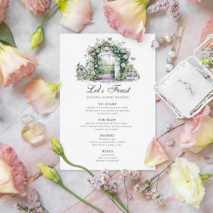 Garden Wedding Floral Arch Fountain Invitation
