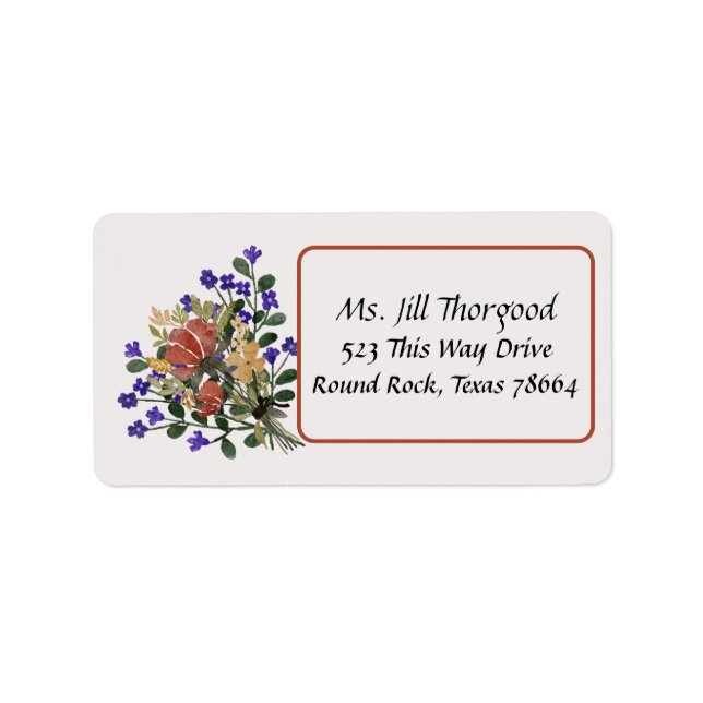 Garden Wedding Floral Return Address Label (Front)
