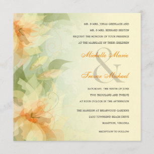 Garden Wedding Invitations - Soft Yellow Floral